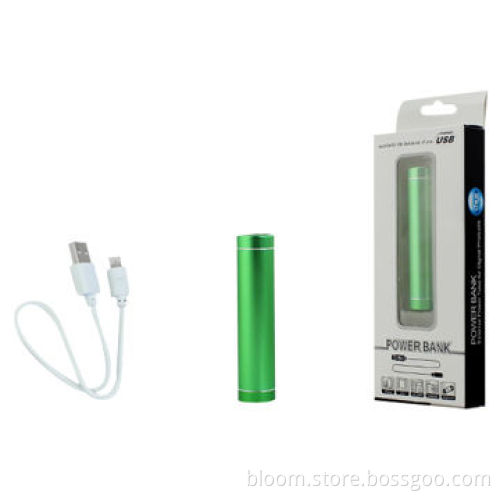 2200mAh Power Bank with Factory Price and Metal Case, in Colorful Tube Shape